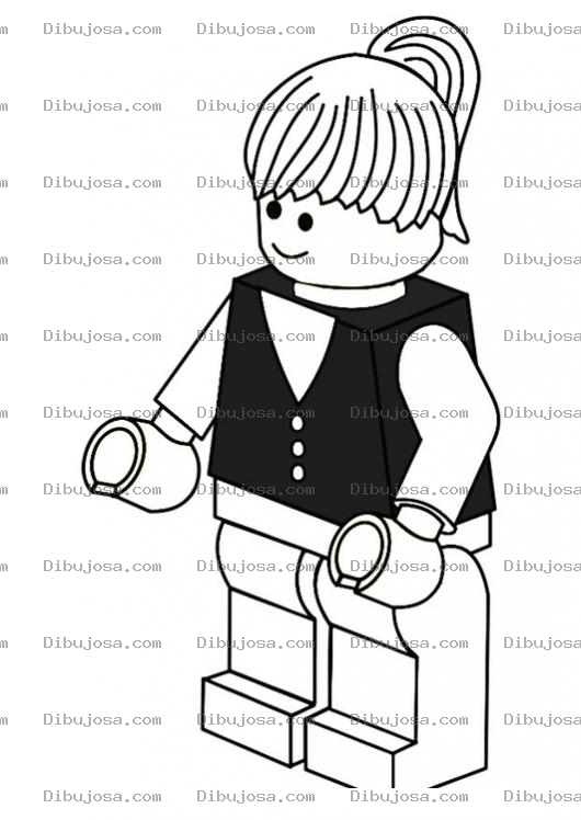 Dibujo para colorear Colorear Mesera De Lego