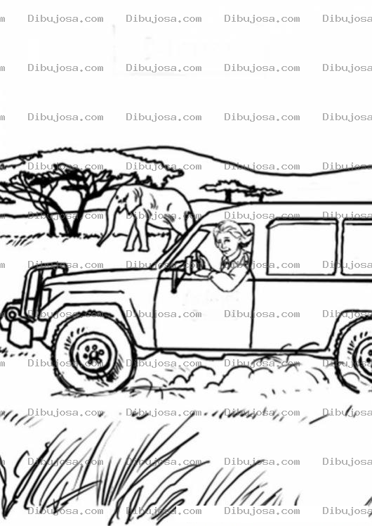 Dibujo para colorear Colorear Safari En Africa