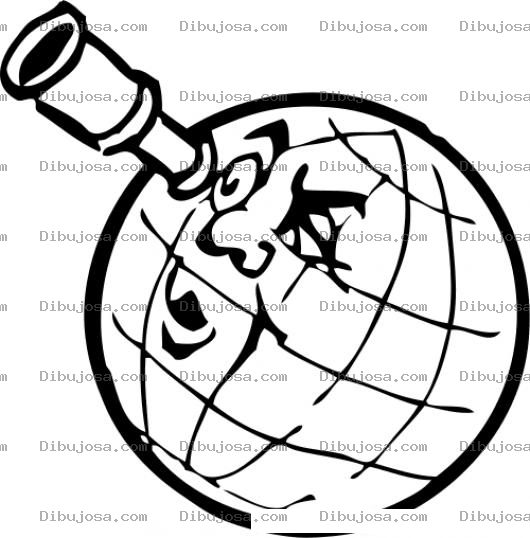 Dibujo para colorear La Tierra Con Telescopio Para Colorear