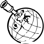 Dibujo para colorear La Tierra Con Telescopio Para Colorear