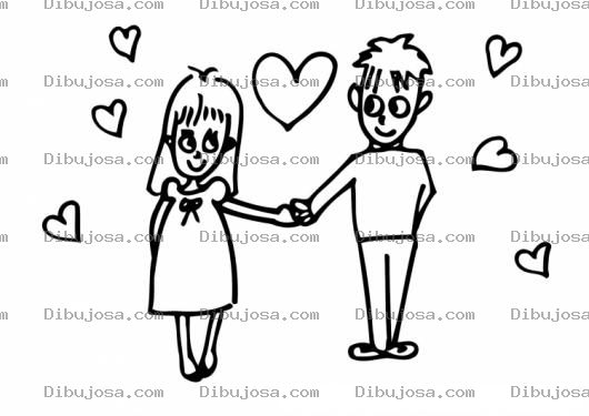 Dibujo para colorear Pareja Enamorada Para Colorear