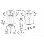 Dibujo para colorear Uniforme Completo Del Barca Fcb Para Colorear