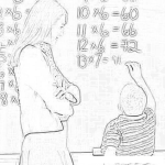 Dibujo para colorear Maestra Y Alumno Para Colorear Y Pintar