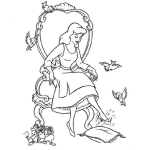 Dibujo para colorear Dibujo De Senicienta Probandose Su Zapato Para Colorear