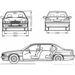 Dibujo para colorear Dibujo De Las Medidas De Un Bmw Para Colorear