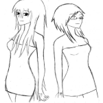 Dibujo para colorear Mujeres En Vestido Corto Para Colorear Y Pintar