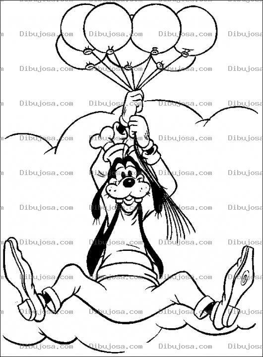 Dibujo para colorear Clorear Gufy Con Globos