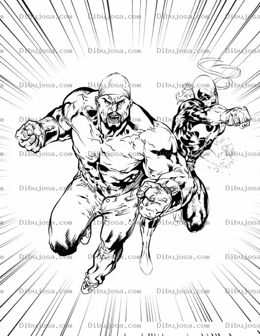 Dibujo para colorear Luke Cage Para Pintar Y Colorear
