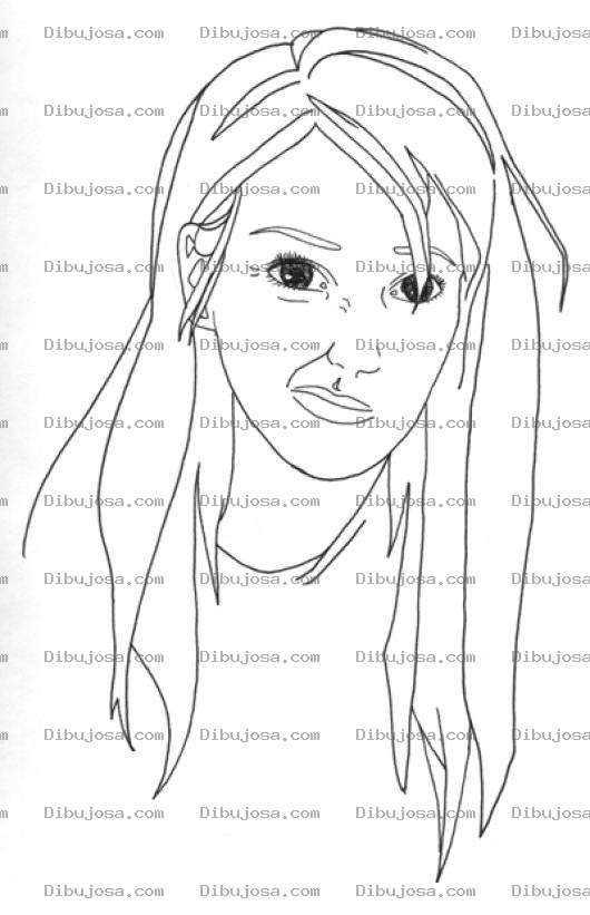 Dibujo para colorear Dibujo De La Cara De Una Chica Para Pintar Y Colorear