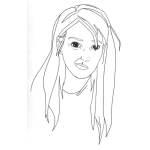 Dibujo para colorear Dibujo De La Cara De Una Chica Para Pintar Y Colorear