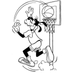 Dibujo para colorear Dibujo Para Colorear A Gufy Jugando Basquetbol