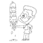 Dibujo para colorear Helado De 4 Bolas Para Colorear De Un Colocho Goloso