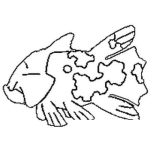 Dibujo para colorear Colorear Pescado Relicanth De Pokemon
