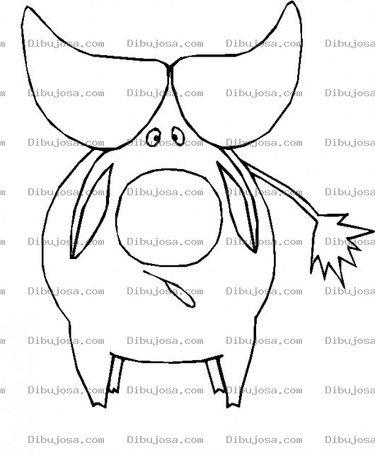 Dibujo para colorear Colorear Toro De Grandes Cuernos Para Pintar