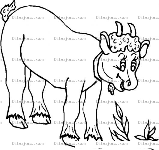 Dibujo para colorear Colorear Vaca Colocha Con Colita Cuta