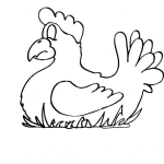 Dibujo para colorear Colorear Gallina Ponedora Poniendo Huevos