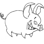 Dibujo para colorear Colorear Marrano Perverso Y Picaron