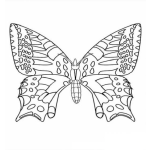 Dibujo para colorear mariposa con alas grandes para dibujar