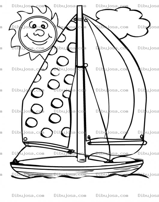Dibujo para colorear Colorear Velero Bajo El Sol