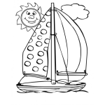 Dibujo para colorear Colorear Velero Bajo El Sol