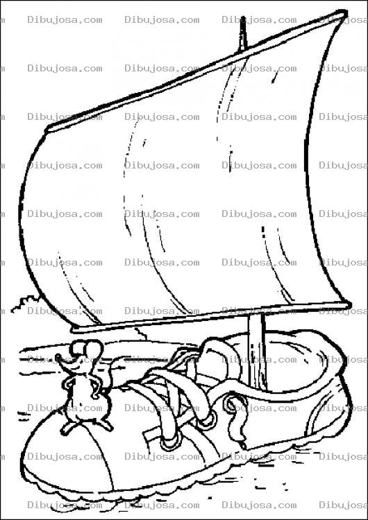 Dibujo para colorear Raton En Latamar En Su Bote De Tenis