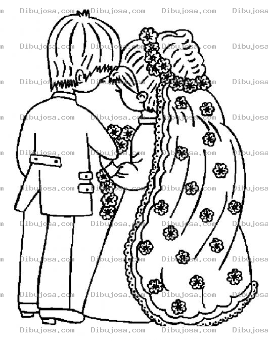 Dibujo para colorear Boda De Precious Moments Para Colorear