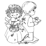 Dibujo para colorear Dibujo De Precious Momments De Una Boda