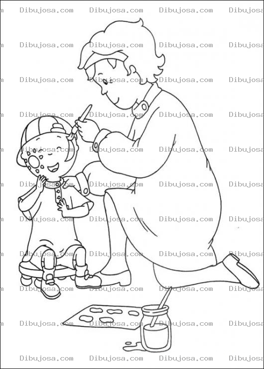 Dibujo para colorear Pintando a Caillou
