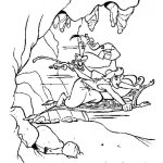 Dibujo para colorear Colorea Aladino Volando En Su Alfombra Magica