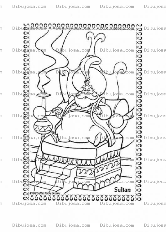 Dibujo para colorear Colorear Al Sultan De Aladino