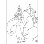 Dibujo para colorear Colorear A Aladino Sobre Su Elefante