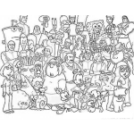 Dibujo para colorear Colorear Dibujos Animados Y Caricaturas Animadas De Ayer Y Hoy
