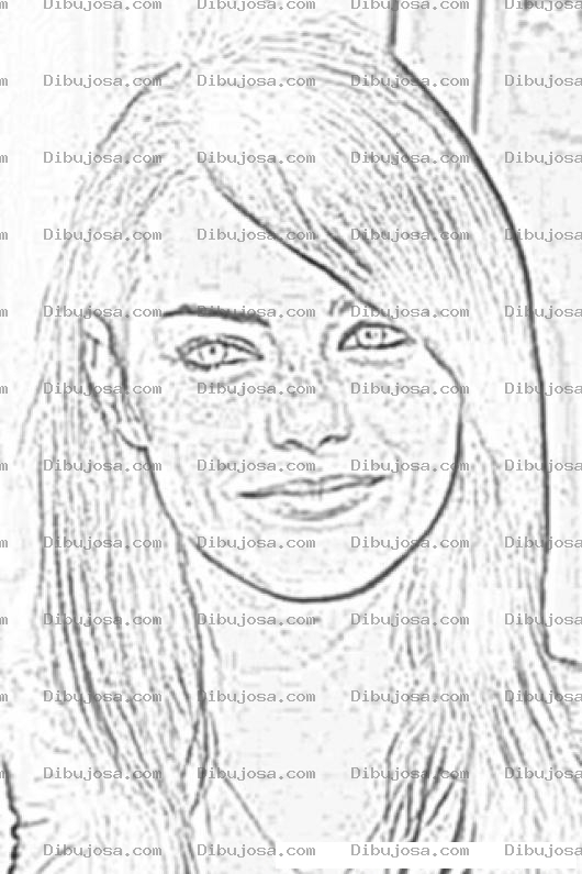 Dibujo para colorear Emma Stone Coloring Page Para Pintar Y Colorear