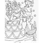 Dibujo para colorear la sirenita con un pastel para colorear