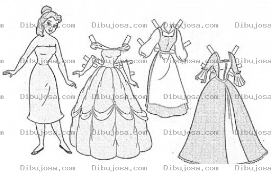 Dibujo para colorear Vestidos De Princesa Para Colorear Y Recortar