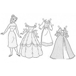 Dibujo para colorear Vestidos De Princesa Para Colorear Y Recortar