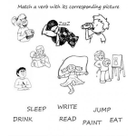 Dibujo para colorear Colorear Verbos En Ingles Conecta Cada Dibujo Con Su Respectiva Traduccion