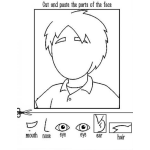 Dibujo para colorear Partes De La Cara En Ingles Pinta Recorta Y Coloca Cada Parte De La Cara En Su Lugar