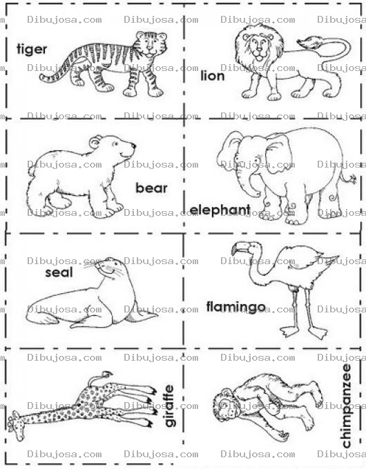 Dibujo para colorear Colorear Animalitos En Ingles