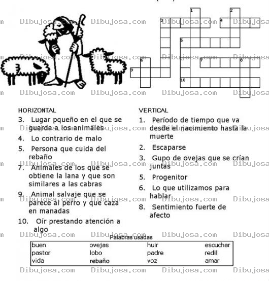Dibujo para colorear Crucigrama Infantil
