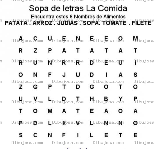 Dibujo para colorear Sopadeletras De La Comida