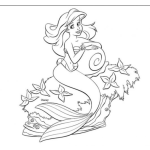 Dibujo para colorear la sirenita para colorear