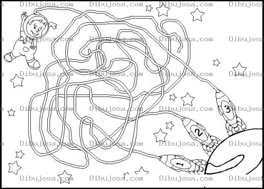 Dibujo para colorear Dibujo De Laberinto Espacial Para Imprimir