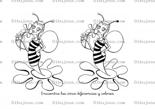 Dibujo para colorear Encuentra 5 Diferencias