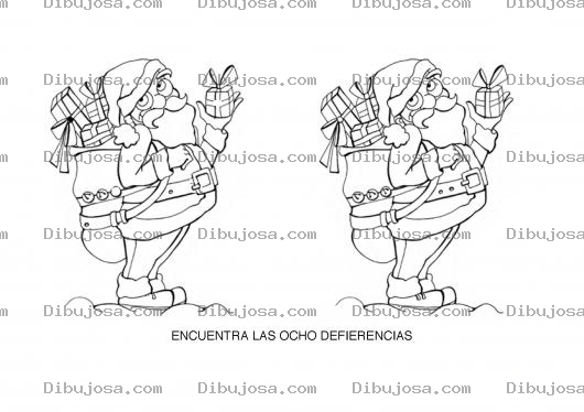Dibujo para colorear Dibujos De Santa Claus Con Diferencias