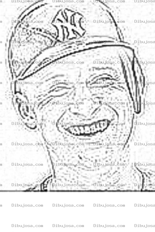 Dibujo para colorear Derek Jeter NY Baseball Player Coloring Page