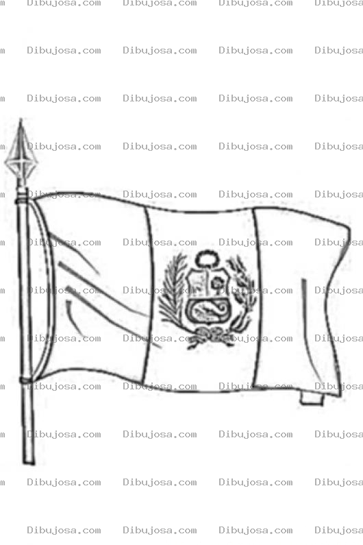 Dibujo para colorear Bandera Den Peru Para Colorear Bandera Peruana