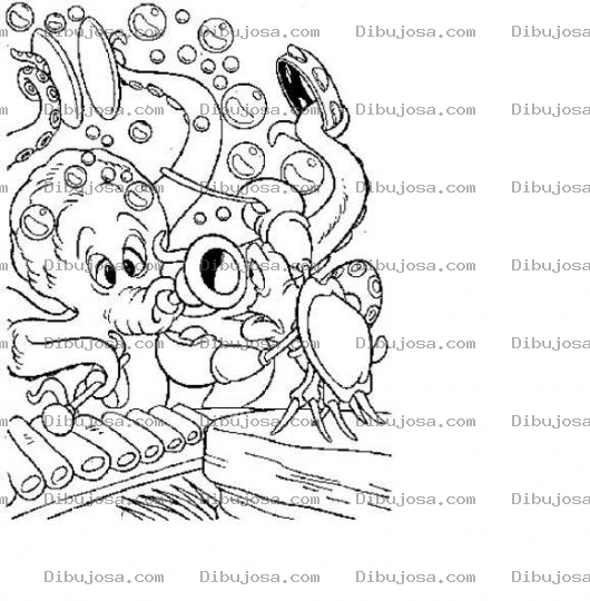 Dibujo para colorear un gran concierto debajo del mar para colorear