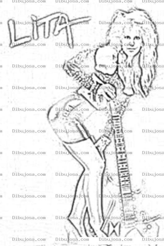 Dibujo para colorear Lita Ford Coloring Page Para Imprimir Y Colorear