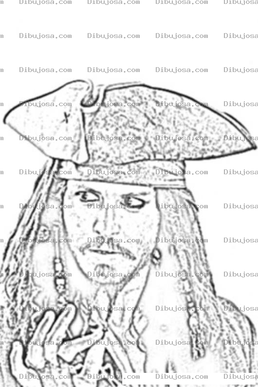 Dibujo para colorear Dibujo De Jack Sparrow Para Colorear Y Pintar